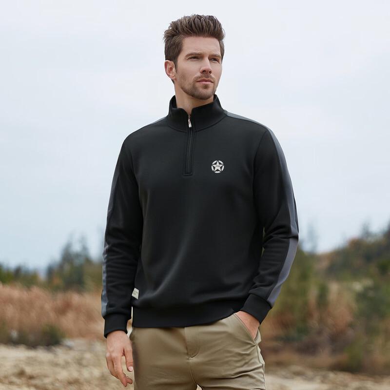 JEEP Men's Half-Zip Stand-Collar Sweatshirt