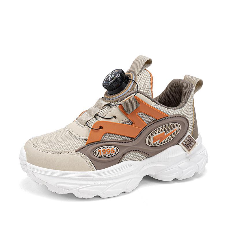 New Boys' Girls' Running Shoes Hot Selling Fashion Anti Slip Sports Shoes Outdoor Thick Soled Rotating Buckle Kids Walking Shoes