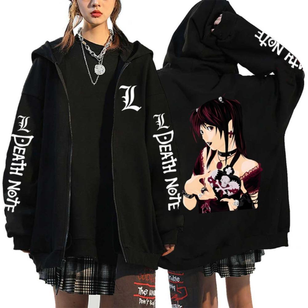 

Мужские и женские толстовки с капюшоном на молнии, свитшоты с аниме-принтом «Тетрадь смерти», Ягами Лайт и Л. Лоулайт, Ретро Стиль, Харадзюку XXL