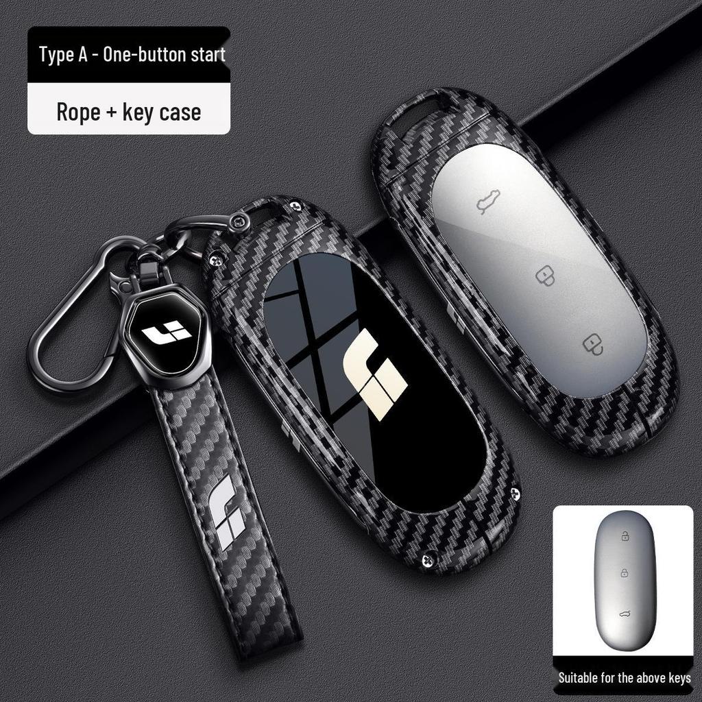 Compatible Li Auto L6 Pro Key Case for L7/L8 Max/L9 Ultra with Mega Carbon Fiber Metal Shell.