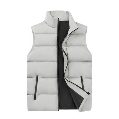 Vest Men's Winter Stand-up Collar Trend Vest Waistcoat Solid Color Men's Thick Jacket Warm Sleeveless Cotton Coat