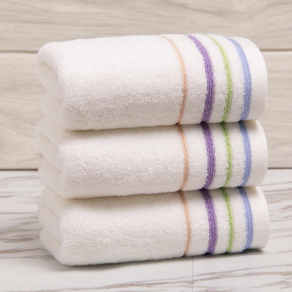 Pure Cotton Absorbent Towel Household Color Striped Face Towel
