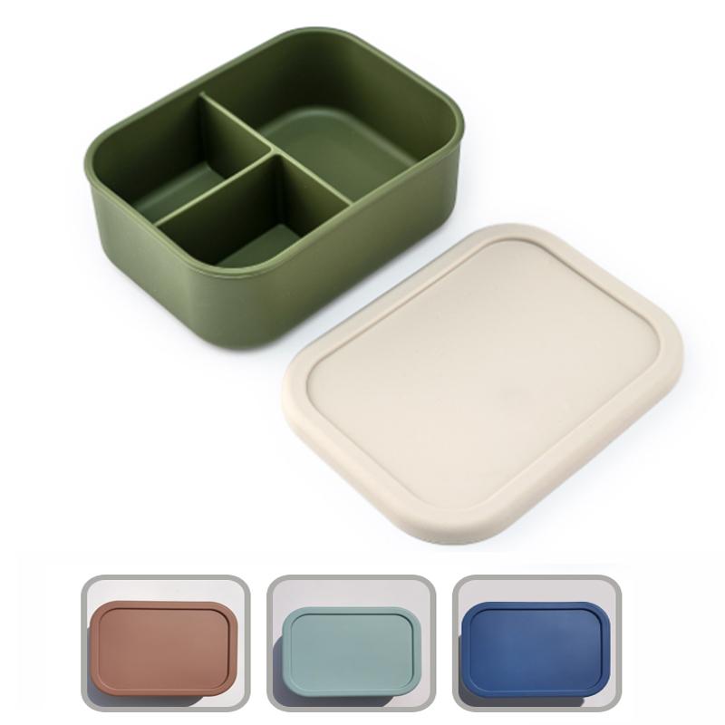 Silicone Lunch Box Food Grade Crisper Microwave Special Heating Lunch Box Freezer and Oven Safe Lunch Snack and Food Container
