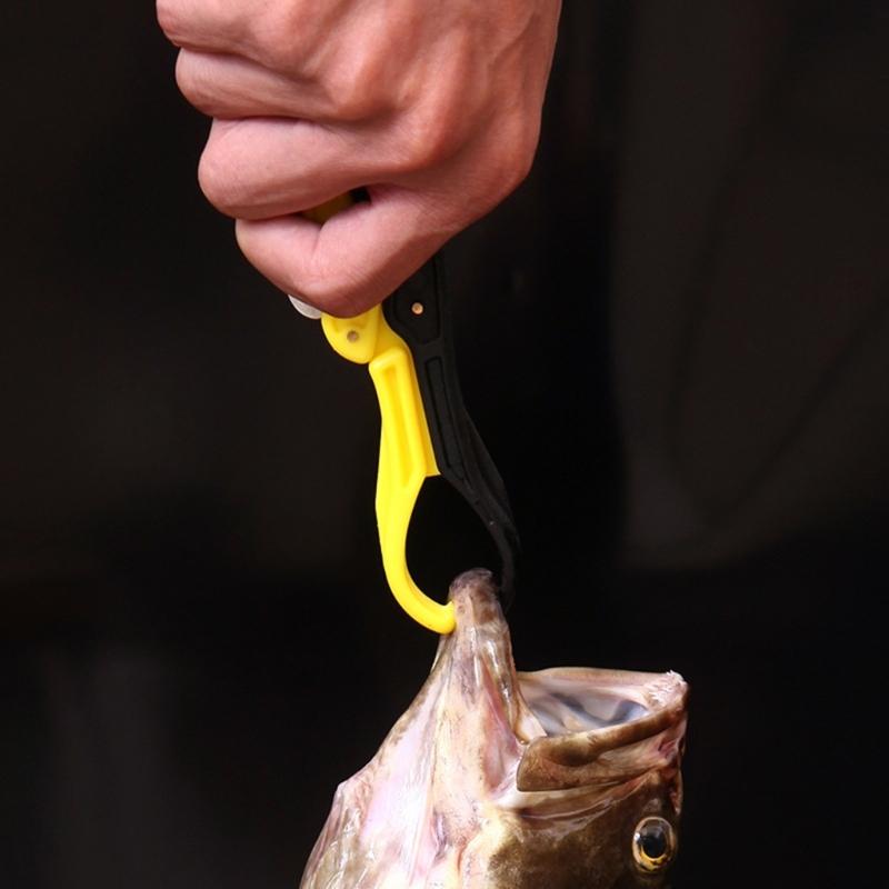 Fish Lip Grabber Fish Body Clamps with Nonslip Handle and Lanyard, Fishing Pliers Lip Grip, Fishing Hook Removal Tool