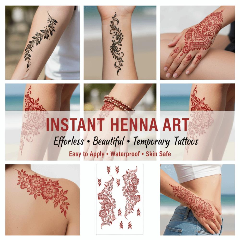 Flower Instant Decals Mehndi Designs Body Art Sticker Fashion Hand Tattoo  Summer Vacation