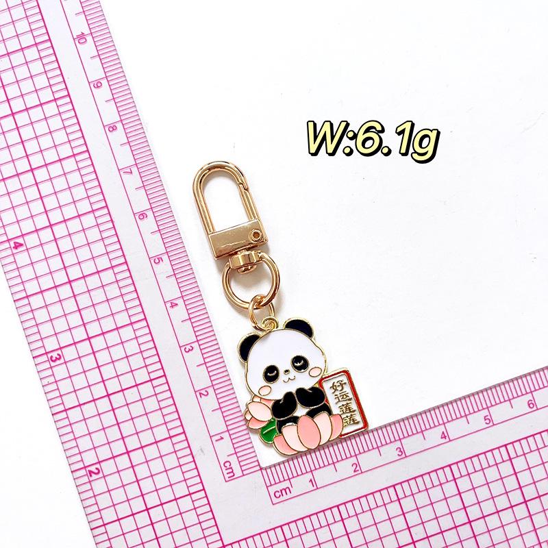 New Year Panda Keychain: Red Pendant with Blessing Words for Luck and Prosperity