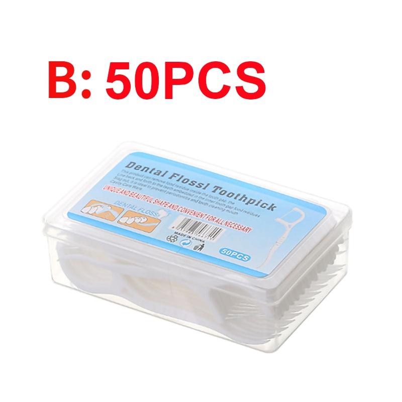 100 pz/50 pz Filo Interdentale Flosser Picks Stuzzicadenti Denti Bastone Pulizia Dei Denti Spazzolino Interdentale Filo Interdentale Pick Cura Dell'igiene Orale