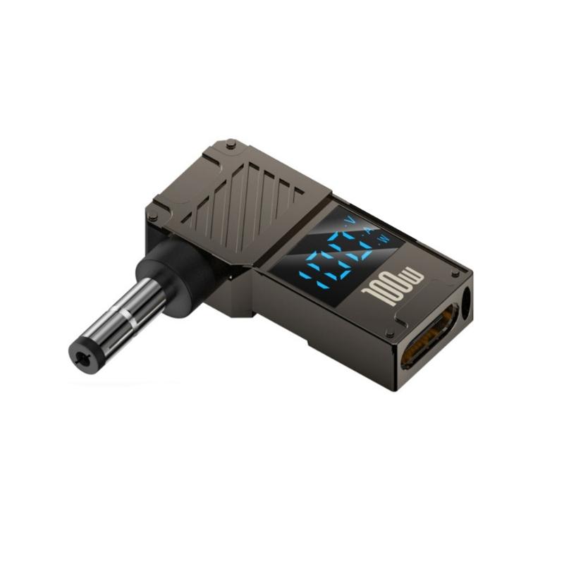 USB C auf Gleichstrom 100W PD Typ C Buchse auf Stecker Verbinder Mit Digitalanzeige für Monitore Spannungen Strom Leistung