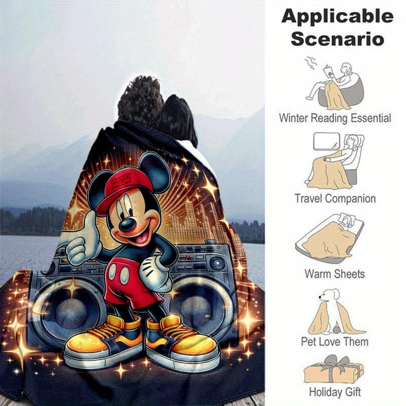 1pc Mickey Printing Blanket - Soft, All-Season Throw for Living Room, Bedroom,Personalized Gift with Adorable Cartoon Design