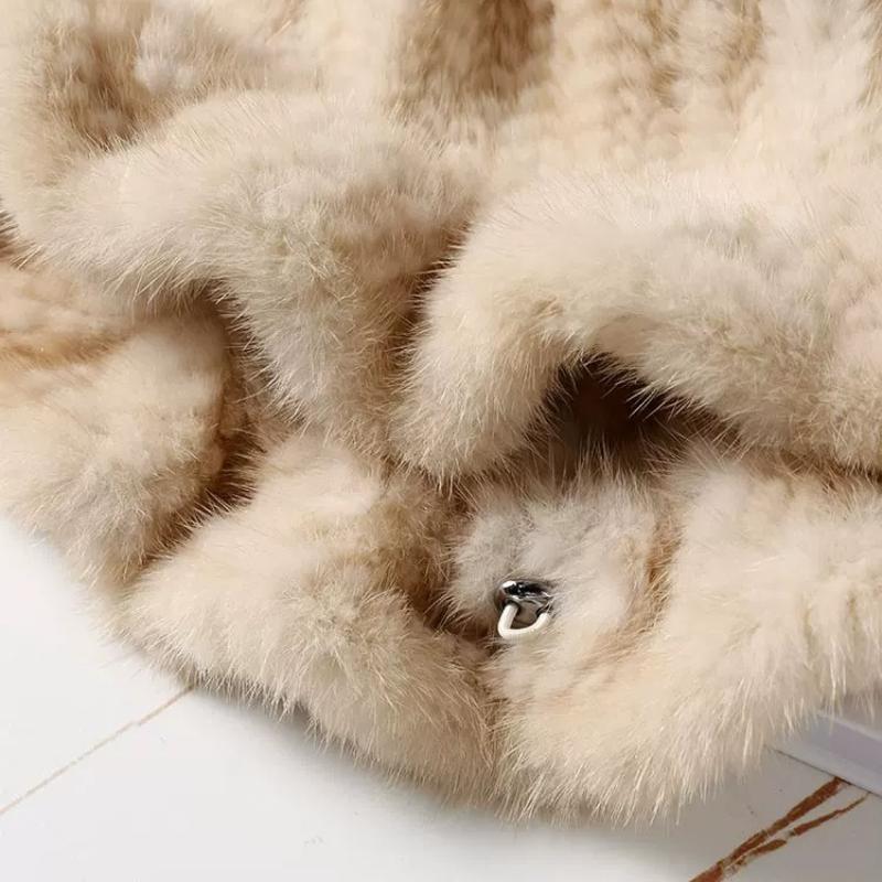 Mink Fur Hat Women's Winter Warm Fashion Mink Woven Bucket Hat Basin Hat Top Hat Show A Little Trend