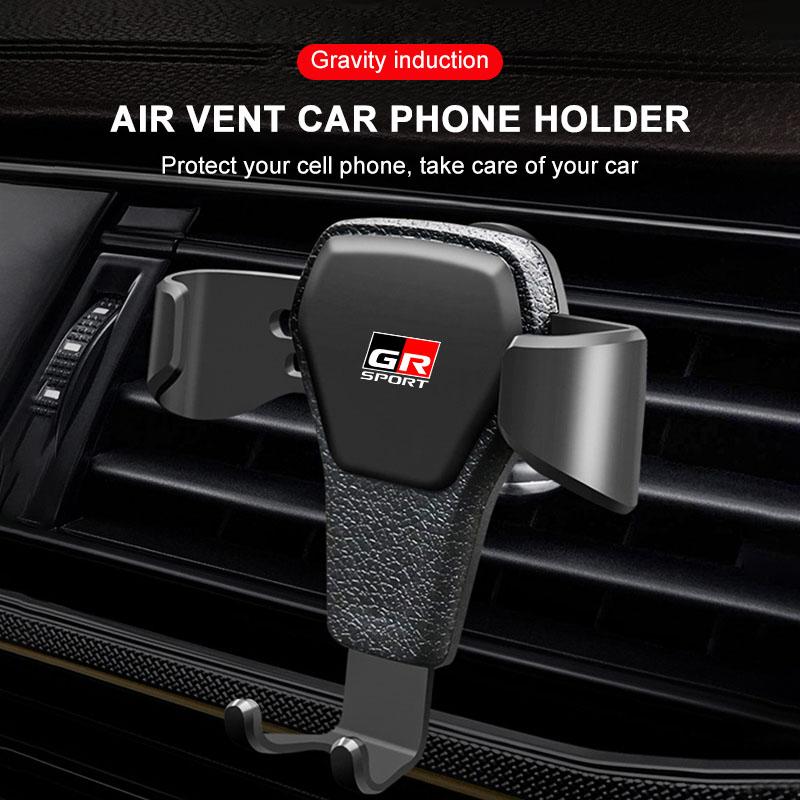 GR Gazoo Racing Car Phone Holder Air Vent Clip Mount Mobile GPS Cell Phone Stand For Toyota Rav4 GR TRD Avalon Land Cruiser Camry