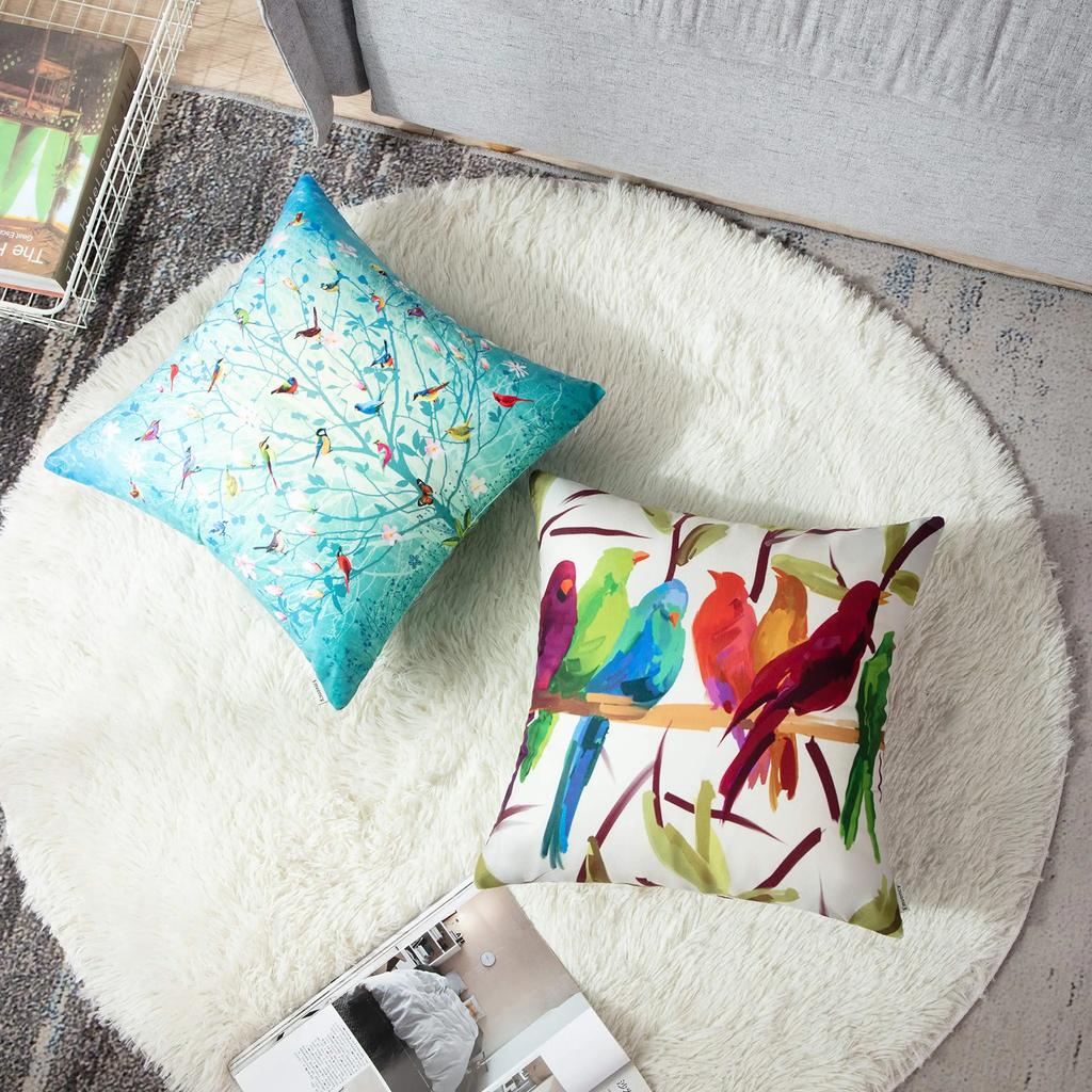 Branch Bird Flower Linen Pillowcase Sofa Cushion Cover Home Decoration Can Be Customized for You 40x40 50x50 60x60 45x45