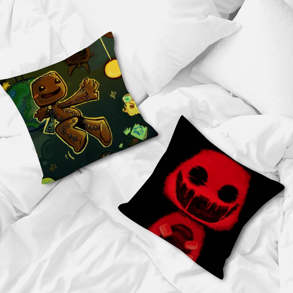 Funny LBP Sackboy 45*45cm Cushion Cover Pillow Cover Decor Pillowcase Home Pillowcase for Couch Pillow