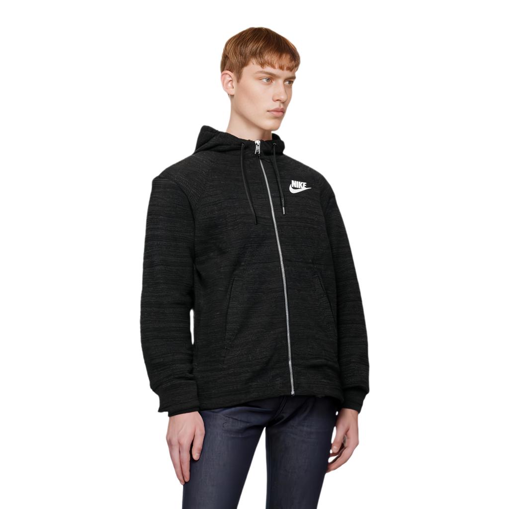 Nike Nsw Av Letter Logo Printed Sports Casual Zip Jacket Men jackets Black AQ8392-010