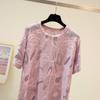 T-shirt Women Versatile Summer Casual Large Size Loose Round Neck Pullover Short-sleeved Tops