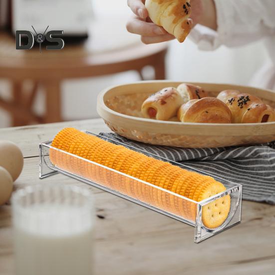 Clear Acrylic Cookie Tray Modern Design BAP-Free Round Rectangular Appetizer Serving Tray for Bread Fruits