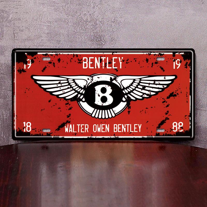 

B-Bentley-Y Модный Металлический Алюминиевый Знак Арт Декор Железная Живопись Ретро Стиль Бар Ресторан Гараж Стена Креативный Для Bentley 15x30cm красный