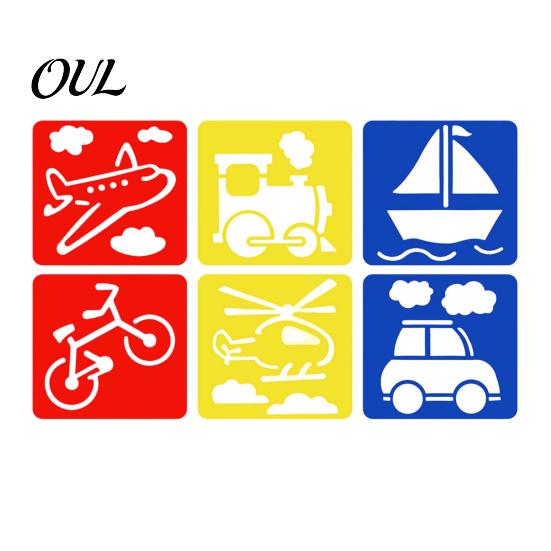 6 Piece Stencil Set Pcs Painting Template Stencils, 5.5x5.9 Inch Washable Reusable DIY Art And Craft Stencils for Wood Paper Fabric, Home Decor