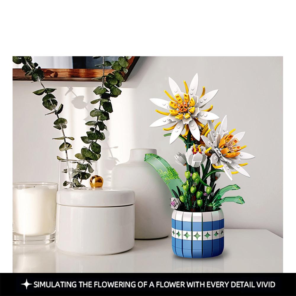 Style Rose Flower Building Blocks - Mood-Enhancing Assembly Experience, Home Desk Decoration, Perfect Gift for Valentine's Day