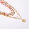 Personality trends, literary and artistic light luxury design, multi-layered wearing chains, silk scarves, necklaces, versatile necklace