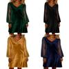 Polyesterlong Sleeve A Line Dress With Sequins For Casual Wear