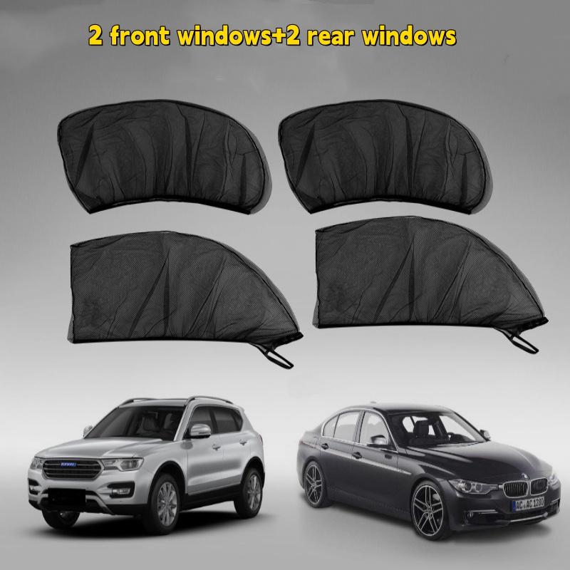 2/4 Stück Auto-Fensterrollo Atmungsaktiv UV-Schutz Universal Isoliert Bildschirm Fenster Sonnenschutz Anti-Mücken Auto-Fenster-Sonnenschutz
