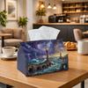 1pc Nautical Marine Tissue Box Multi-Functional Napkin Dispenser, Two Sizes Available Suitable for Home, Parties, Car Decoration Lighthouse Ocean Wave
