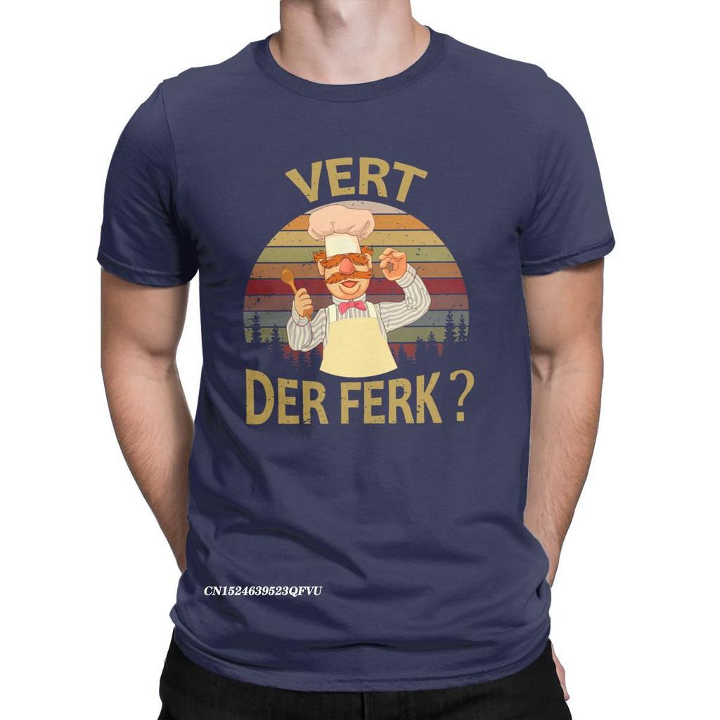 Men T-Shirts Vert Der Ferk Cook Swedish Chef Casual T Shirts Graphic Cooking Culinary T Shirts EMO Clothes Printed