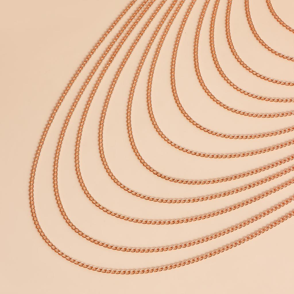 Simple And Fashionable Multi-layer Tassel Chain Sexy Chest Chain Sexy Exaggerated Bikini Halter Neck Body Chain For Women