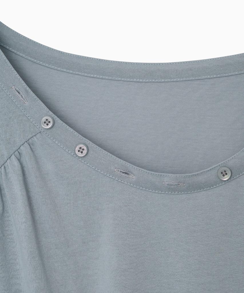 Ohesio One-Shoulder Wrap T-Shirt, Gray