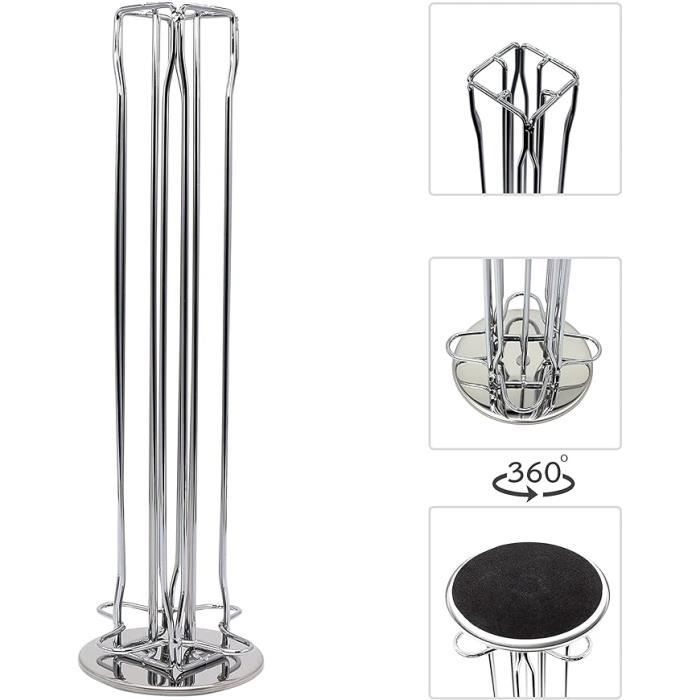 EXZACT Porte-Capsules De Café Compatible Avec Nespresso (40 X Capsules) - Support Rotatif - Argenté