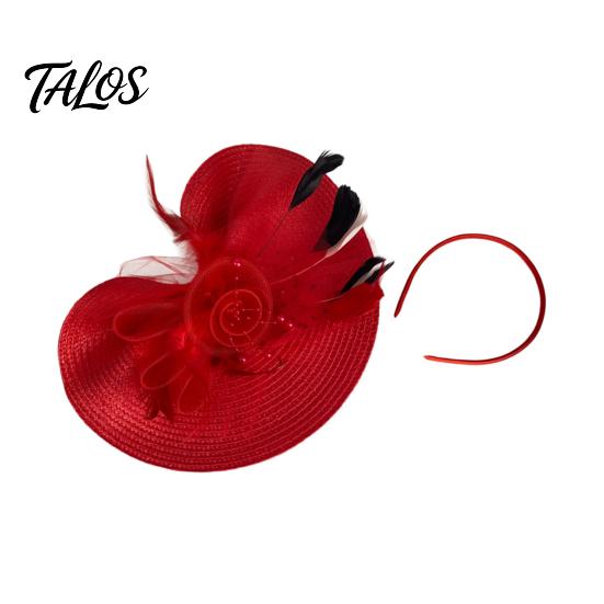 Zylinder mit starkem Clip, Fascinator-Hut mit Feder-Netzblumen-Dekor, Tanzkostüm Kopfschmuck für venezianische Karnevalsmaskeraden, Mottopartys, Bühne