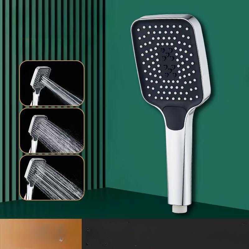 

Квадратная трехуровневая насадка для душа под давлением, мощный ручной кран, насадка высокого давления для принятия душа и ванны в ванной комнате серебряный