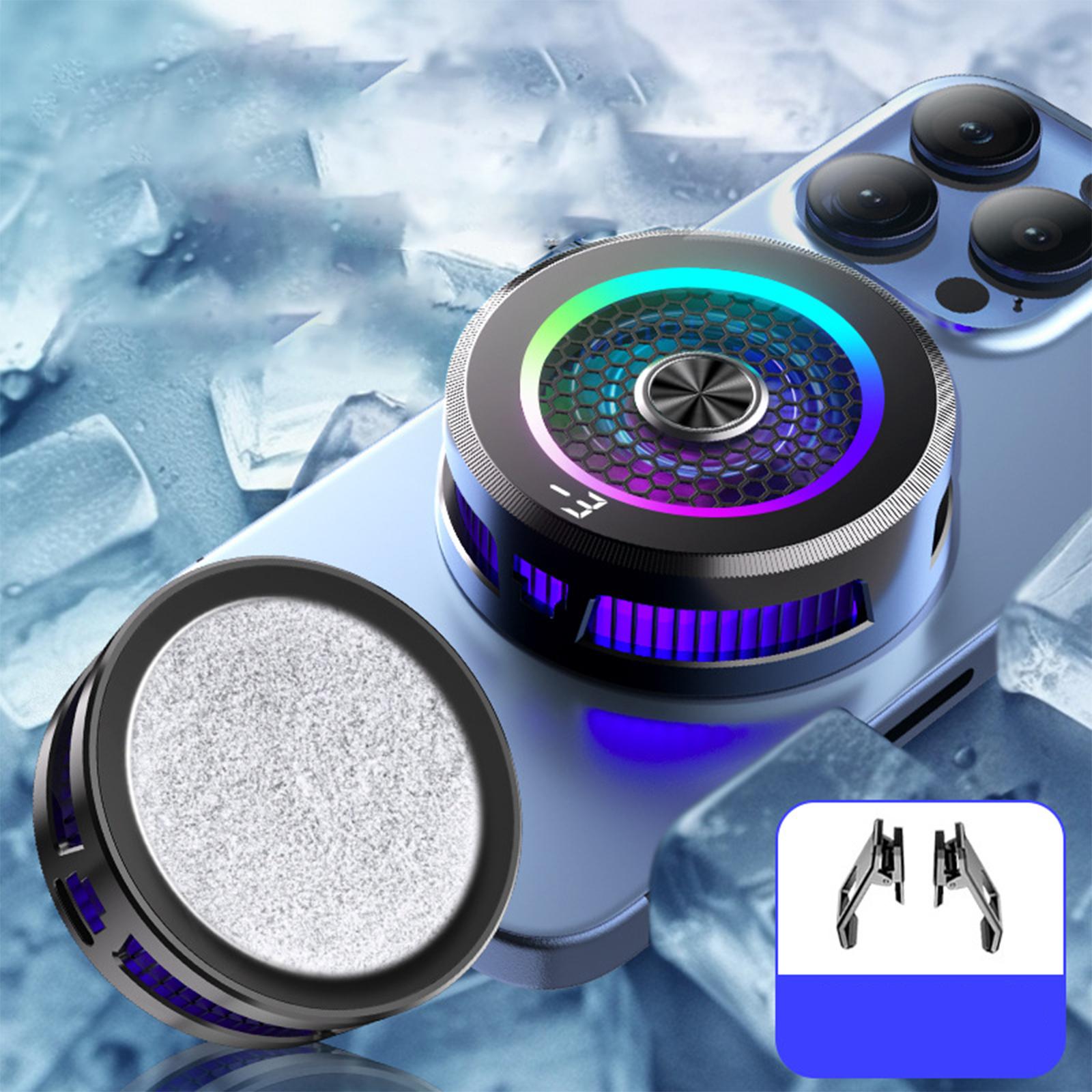 

Радиатор для мобильного телефона ледяного типа полупроводниковый магнитный радиатор трехскоростной цифровой дисплей эффект бегущей строки чёрный