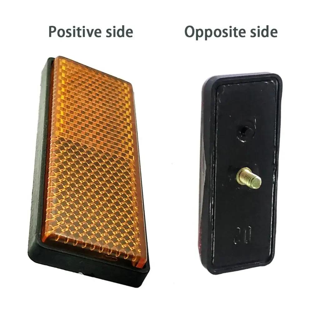 Motorcycle Rectangle Reflective Warning Strip Sticker Bike Scooter Quad Caravan Lorry Screw On Safety Reflector Stickers Decals