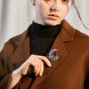 Women Fashion Crystal Moon Brooch Exquisite Crystal Pin Jewelry Accessories For Sweater Coat Decoration
