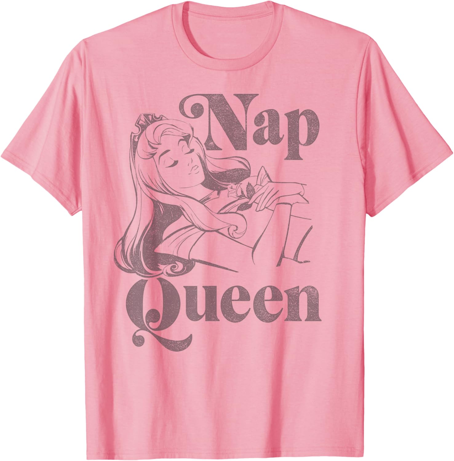 Fashion Casual Disney Sleeping Beauty Aurora Nap Queen T-Shirt S-4XL Summer XXXXL