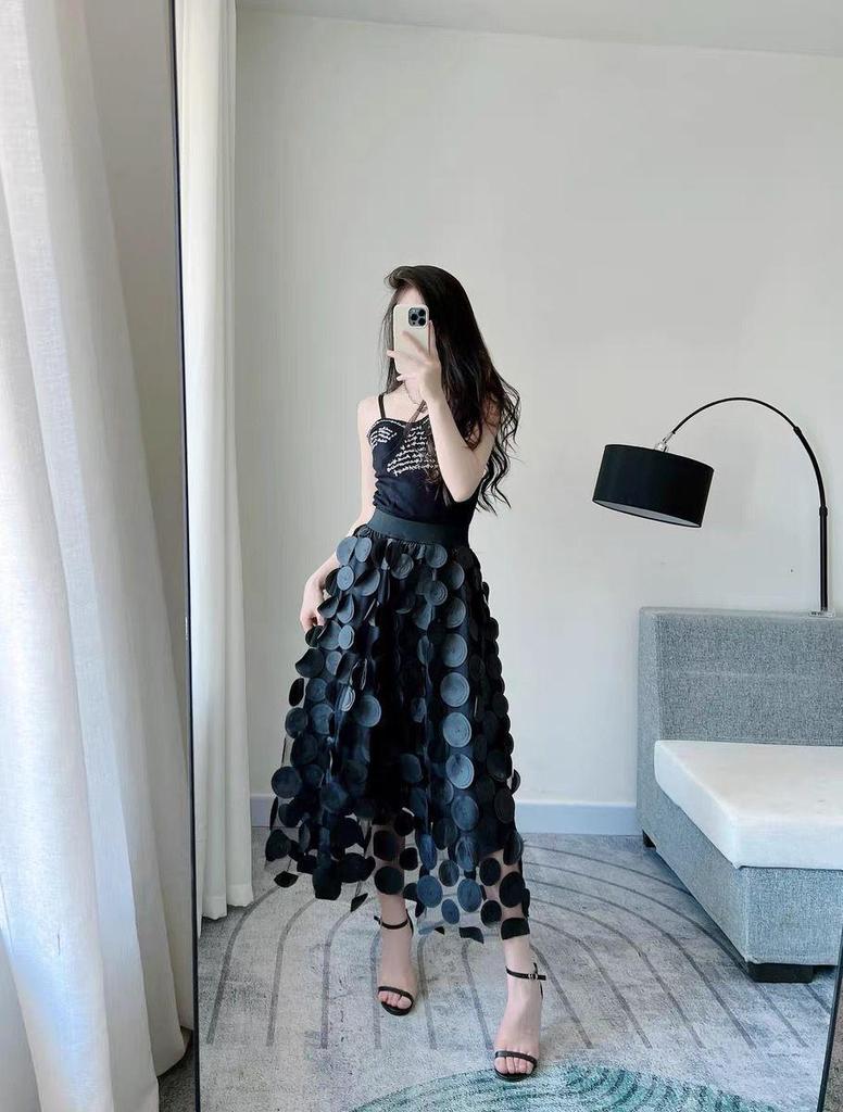 2026 High Waist Floral Mesh A-Line Fairy Skirt for Women