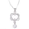 Rhinestone Heart Necklace Sweater Chain