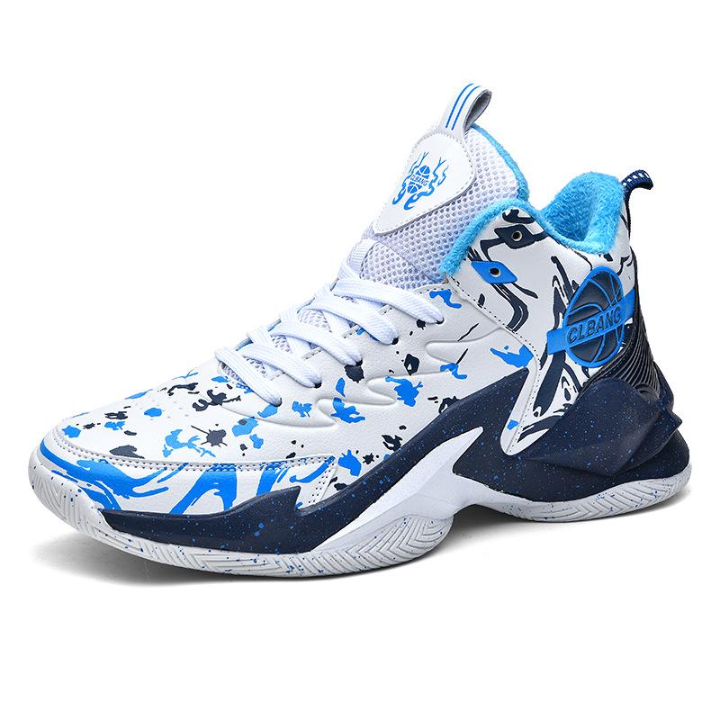 

Зимние кроссовки для баскетбола на открытом воздухе, флисовые теплые сетчатые спортивные кроссовки, высокие, на толстой подошве, на шнуровке, парные кроссовки M8906 45