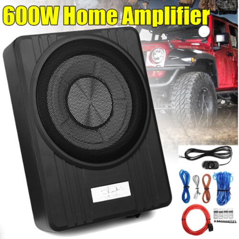 600W 10 Inch 12V Ultra Thin High Power Car Audio Subwoofer Pure Bass Portable Car Speaker 34.5*26*6.8CM