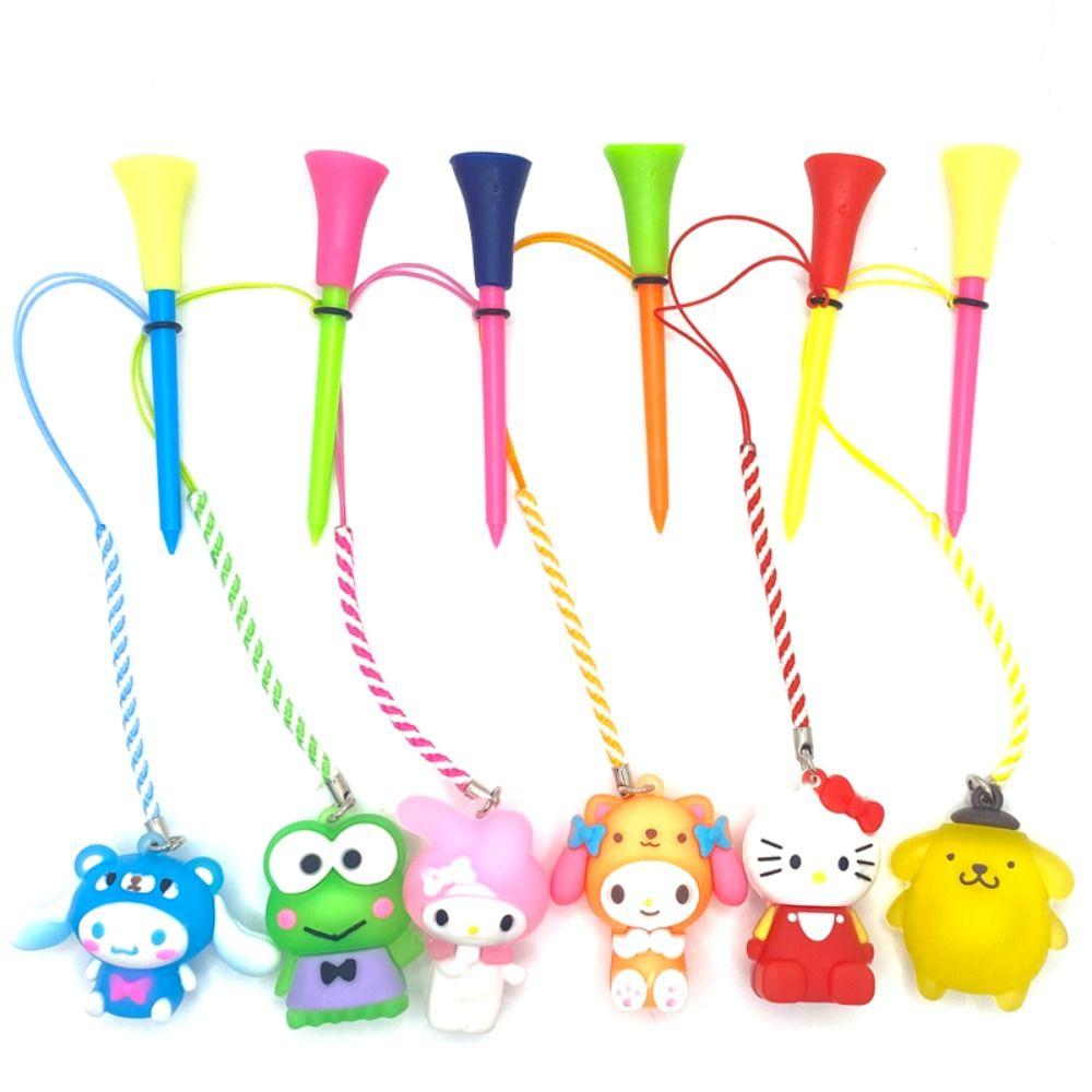 

Cartoon Pattern Golf Rubber Tees Automatically Light LED Golf Tee Golf Glitter Tee for Golf Ball