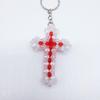 Handmade Acrylic Beaded Cross Keychain Charm