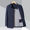 Middle-aged and Elderly Spring and Autumn Thin Lapel Button High-end Jacket for Men's Business Casual Daddy Jacket Simple Casual