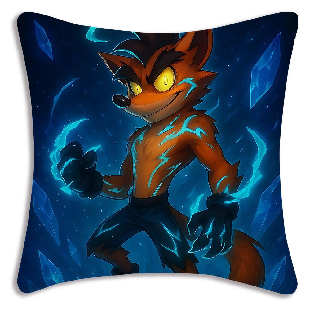Cartoon Crashs B-Bandicoots Pillow Covers Cartoon Sofa Decorative Home Double-sided Printing Short Plush Cute Cushion Cover