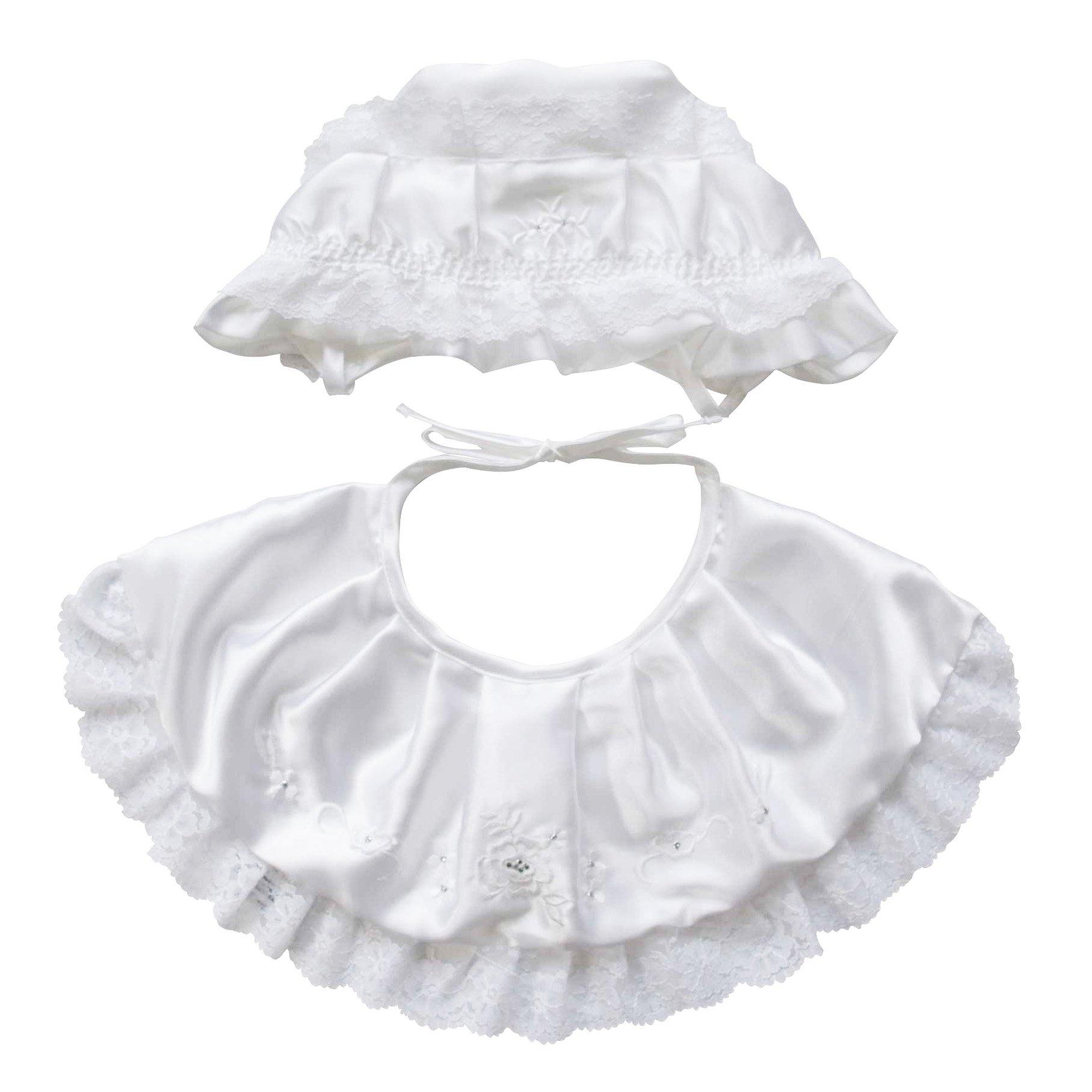 

Shrine visit hat and bib set [OP mini] [flower embroidery] 2-piece (50723) білий