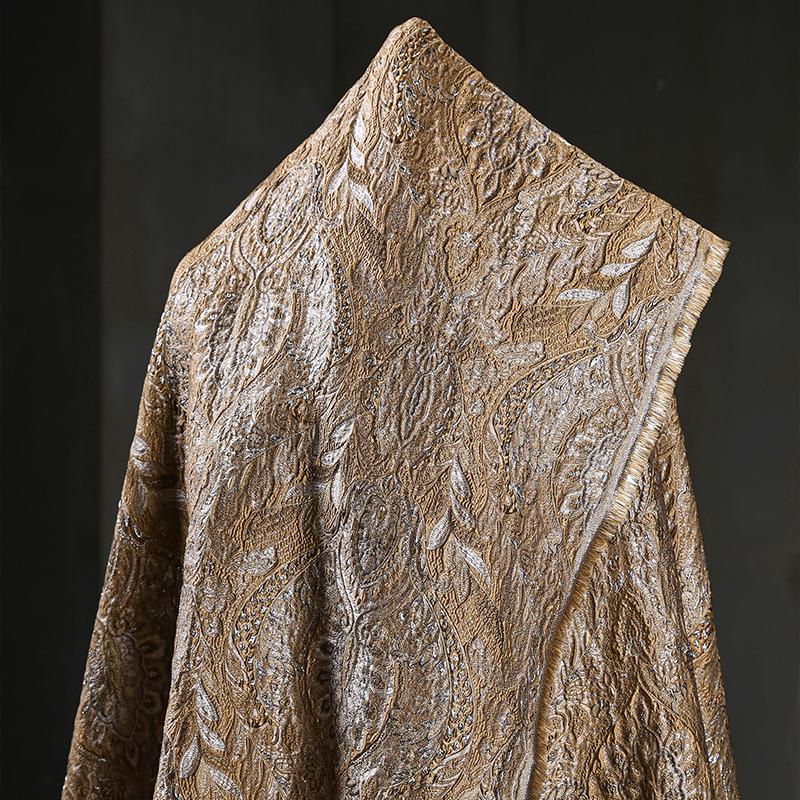 100cm Embossed Jacquard Fabric Resplendent Palace Style European Bright 3D Texture Cloth for Jacket Skirt DIY Sewing
