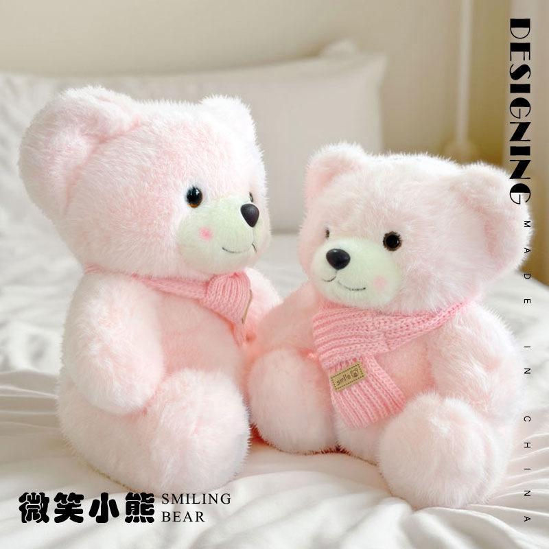 Cute Scarf Bear Teddy Bear Doll Plush Toy Hug Bear Doll Rag Doll for Girlfriend Birthday Gift