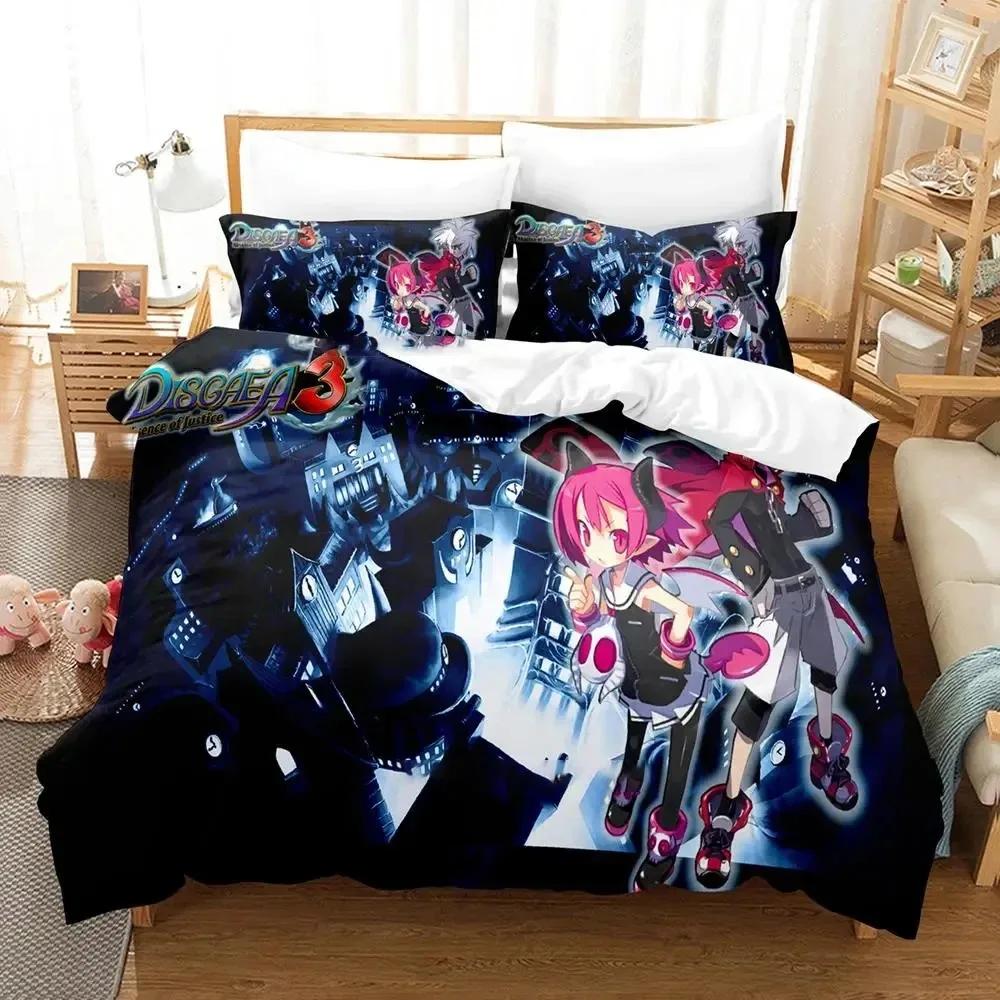Anime Disgaea Comfortable Duvet Quilt Cover Pillowcase Bedding Set Children Bedroom Decoration Home Textile