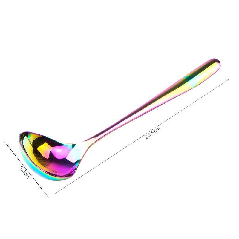 304 Stainless Steel Spoon Japanese Style Trendy Soup Spoon Long Handle Household Large Soup Spoon Short Handle Ramen Spoon